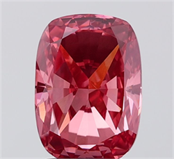 Picture of Lab Grown Diamond 3.00 Carats, Cushion with  Cut, Fancy Vivid Pink Color, VS1 Clarity and Certified by IGI