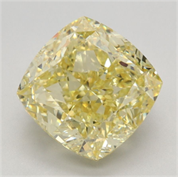 Picture of Lab Grown Diamond 3.27 Carats, CUSHION MODIFIED with  Cut, Fancy Intense Yellow Color, VS1 Clarity and Certified by IGI