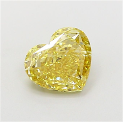 Picture of Lab Grown Diamond 1.54 Carats, Heart with  Cut, Fancy Intense Yellow Color, VS1 Clarity and Certified by IGI