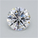 Lab Grown Diamond 1.03 Carats, Round with Ideal Cut, D Color, VVS2 Clarity and Certified by IGI