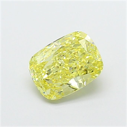 Picture of Lab Grown Diamond 1.41 Carats, CUSHION MODIFIED with  Cut, Fancy Intense Yellow Color, VS2 Clarity and Certified by IGI