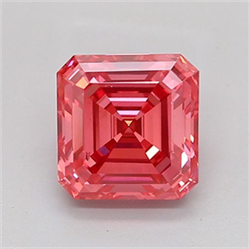 Picture of Lab Grown Diamond 3.01 Carats, Asscher with  Cut, Fancy Vivid Pink Color, VS2 Clarity and Certified by IGI