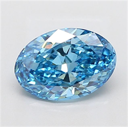 Picture of Lab Grown Diamond 2.51 Carats, Oval with  Cut, Fancy Vivid Blue Color, VS1 Clarity and Certified by IGI