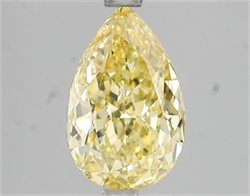 Picture of Lab Grown Diamond 2.51 Carats, Pear with  Cut, Fancy Vivid Yellow Color, VS2 Clarity and Certified by IGI