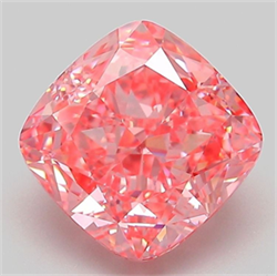 Picture of Lab Grown Diamond 3.10 Carats, CUSHION MODIFIED with  Cut, Fancy Vivid Pink Color, VVS2 Clarity and Certified by IGI