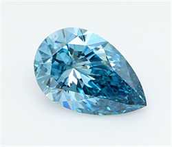 Picture of Lab Grown Diamond 4.03 Carats, Pear with  Cut, Fancy Vivid Blue Color, VVS2 Clarity and Certified by IGI