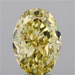 Picture of Lab Grown Diamond 5.03 Carats, Oval with  Cut, Fancy Intense Yellow Color, VVS2 Clarity and Certified by IGI