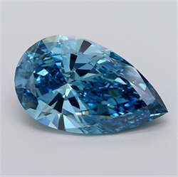 Picture of Lab Grown Diamond 8.01 Carats, Pear with  Cut, Fancy Vivid Blue Color, VVS2 Clarity and Certified by IGI
