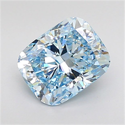 Picture of Lab Grown Diamond 1.77 Carats, CUSHION MODIFIED with  Cut, Fancy Vivid Blue Color, VS1 Clarity and Certified by IGI
