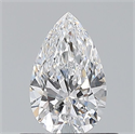 Natural Diamond 0.53 Carats, Pear with  Cut, D Color, VVS2 Clarity and Certified by GIA