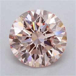 Picture of Lab Grown Diamond 3.54 Carats, Round with Ideal Cut, Fancy Intense Pink Color, VVS2 Clarity and Certified by IGI