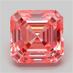 Picture of Lab Grown Diamond 4.09 Carats, Asscher with  Cut, Fancy Vivid Pink Color, VVS2 Clarity and Certified by IGI