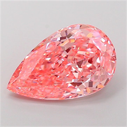 Picture of Lab Grown Diamond 3.71 Carats, Pear with  Cut, Fancy Vivid Pink Color, VS1 Clarity and Certified by IGI