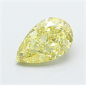Lab Grown Diamond 1.21 Carats, Pear with  Cut, Fancy Yellow Color, VS2 Clarity and Certified by IGI