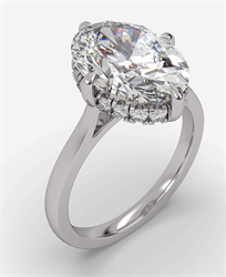 Picture of 3 to 4.9 carats Hidden Halo Oval Engagement Ring Setting