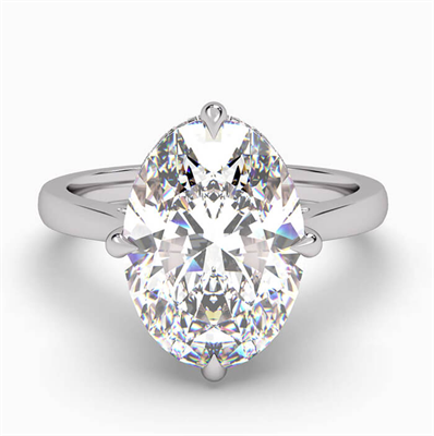 3 to 4.9 carats Hidden Halo Oval Engagement Ring Setting
