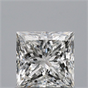 Natural Diamond 0.74 Carats, Princess with  Cut, F Color, VVS2 Clarity and Certified by GIA