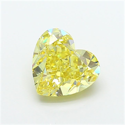Picture of Lab Grown Diamond 3.04 Carats, Heart with  Cut, Fancy Intense Yellow Color, VVS2 Clarity and Certified by IGI