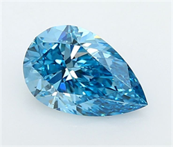 Picture of Lab Grown Diamond 1.50 Carats, Pear with  Cut, Fancy Vivid Blue Color, VVS2 Clarity and Certified by IGI