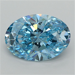 Picture of Lab Grown Diamond 2.54 Carats, Oval with  Cut, Fancy Vivid Blue Color, VVS1 Clarity and Certified by IGI