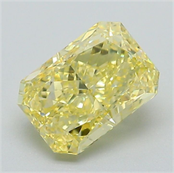 Picture of Lab Grown Diamond 1.63 Carats, TRIANGULAR with  Cut, Fancy Vivid Yellow Color, VVS2 Clarity and Certified by IGI