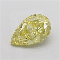 Picture of Lab Grown Diamond 2.60 Carats, Pear with  Cut, Fancy Intense Yellow Color, VS1 Clarity and Certified by IGI
