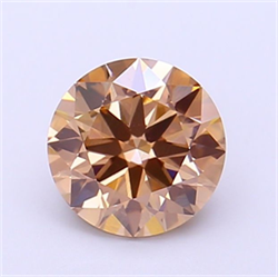 Picture of Lab Grown Diamond 1.30 Carats, Round with Ideal Cut, Fancy Light Brown Color, VS1 Clarity and Certified by IGI
