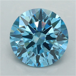Picture of Lab Grown Diamond 2.58 Carats, Round with Ideal Cut, Fancy Vivid Blue Color, VVS2 Clarity and Certified by IGI