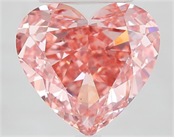 Picture of Lab Grown Diamond 6.10 Carats, Heart with  Cut, Fancy Vivid Pink Color, VS1 Clarity and Certified by IGI