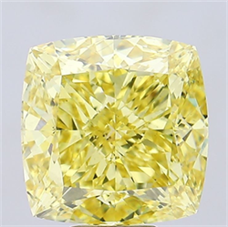 Picture of Lab Grown Diamond 11.53 Carats, CUSHION MODIFIED with  Cut, Fancy Intense Yellow Color, VS1 Clarity and Certified by IGI