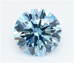 Picture of Lab Grown Diamond 2.99 Carats, Round with Ideal Cut, Fancy Vivid Blue Color, VS1 Clarity and Certified by IGI