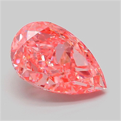 Picture of Lab Grown Diamond 3.07 Carats, Pear with  Cut, Fancy Vivid Pink Color, VVS2 Clarity and Certified by IGI