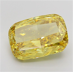 Picture of Lab Grown Diamond 8.75 Carats, CUSHION MODIFIED with  Cut, Fancy Vivid Yellow Color, VS1 Clarity and Certified by IGI