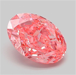 Picture of Lab Grown Diamond 2.02 Carats, Oval with  Cut, Fancy Vivid Pink Color, VS1 Clarity and Certified by IGI