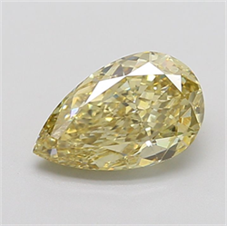 Picture of Lab Grown Diamond 3.09 Carats, Pear with  Cut, Fancy Yellow Color, VS1 Clarity and Certified by IGI