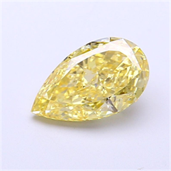 Picture of Lab Grown Diamond 1.70 Carats, Pear with  Cut, Fancy Intense Yellow Color, VVS2 Clarity and Certified by IGI