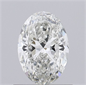 Natural Diamond 0.57 Carats, Oval with  Cut, H Color, SI2 Clarity and Certified by GIA