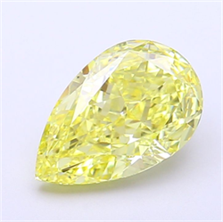 Picture of Lab Grown Diamond 2.52 Carats, Pear with  Cut, Fancy Intense Yellow Color, VVS2 Clarity and Certified by IGI