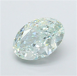 Picture of Lab Grown Diamond 1.46 Carats, Oval with  Cut, Fancy Green Color, VVS2 Clarity and Certified by IGI