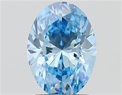 Picture of Lab Grown Diamond 1.61 Carats, Oval with  Cut, Fancy Vivid Blue Color, VS1 Clarity and Certified by IGI