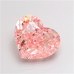 Picture of Lab Grown Diamond 9.51 Carats, Heart with  Cut, Fancy Vivid Pink Color, VVS2 Clarity and Certified by IGI