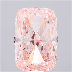 Picture of Lab Grown Diamond 14.07 Carats, CUSHION MODIFIED with  Cut, Fancy Intense Pink Color, VVS2 Clarity and Certified by IGI