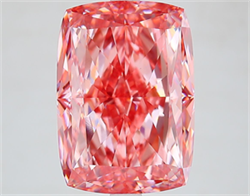 Picture of Lab Grown Diamond 7.61 Carats, CUSHION MODIFIED with  Cut, Fancy Vivid Pink Color, VVS2 Clarity and Certified by IGI