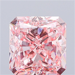 Picture of Lab Grown Diamond 8.08 Carats, SQUARE RADIANT with  Cut, Fancy Vivid Pink Color, VS1 Clarity and Certified by IGI