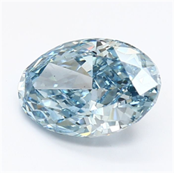 Picture of Lab Grown Diamond 1.95 Carats, Oval with  Cut, Fancy Vivid Blue Color, VS2 Clarity and Certified by IGI