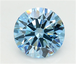 Picture of Lab Grown Diamond 3.00 Carats, Round with Ideal Cut, Fancy Vivid Blue Color, VVS1 Clarity and Certified by IGI