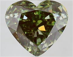 Picture of Lab Grown Diamond 5.02 Carats, Heart with  Cut, Fancy Vivid Green Color, VS1 Clarity and Certified by IGI