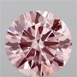 Picture of Lab Grown Diamond 3.01 Carats, Round with Very Good Cut, Fancy Vivid Pink Color, VS2 Clarity and Certified by IGI