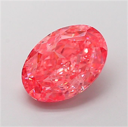 Picture of Lab Grown Diamond 3.01 Carats, Oval with  Cut, Fancy Vivid Pink Color, VVS2 Clarity and Certified by IGI