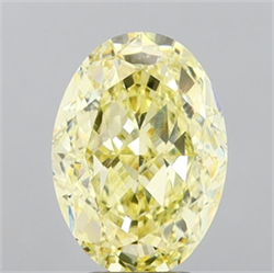 Picture of Lab Grown Diamond 5.16 Carats, Oval with  Cut, Fancy Yellow Color, VS1 Clarity and Certified by IGI